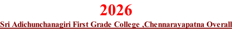 2026 Sri Adichunchanagiri First Grade College ,Chennarayapatna Overall